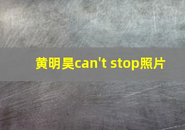 黄明昊can't stop照片